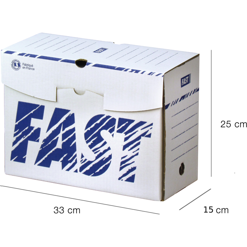 10 Boite D'Archivage Fast D15 Manuel Blanc/Bleu