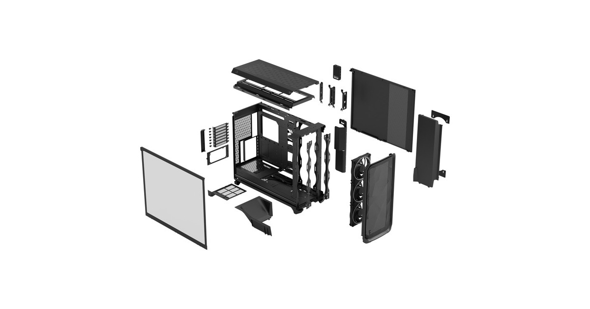 Fractal DesignMeshify 3 XL Ambience Pro RGB big tower behuizing  (Zwart | 2x USB-A | 1x USB-C | RGB | Tempered Glass)