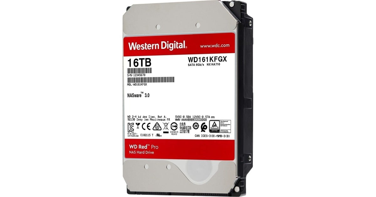 WDRed Pro, 16 TB harde schijf  (WD161KFGX, SATA 600, 24/7, AF)