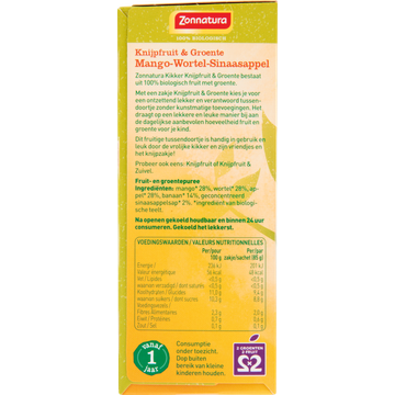 Zonnatura Biologische Knijpfruit Mango Wortel Sinaasappel