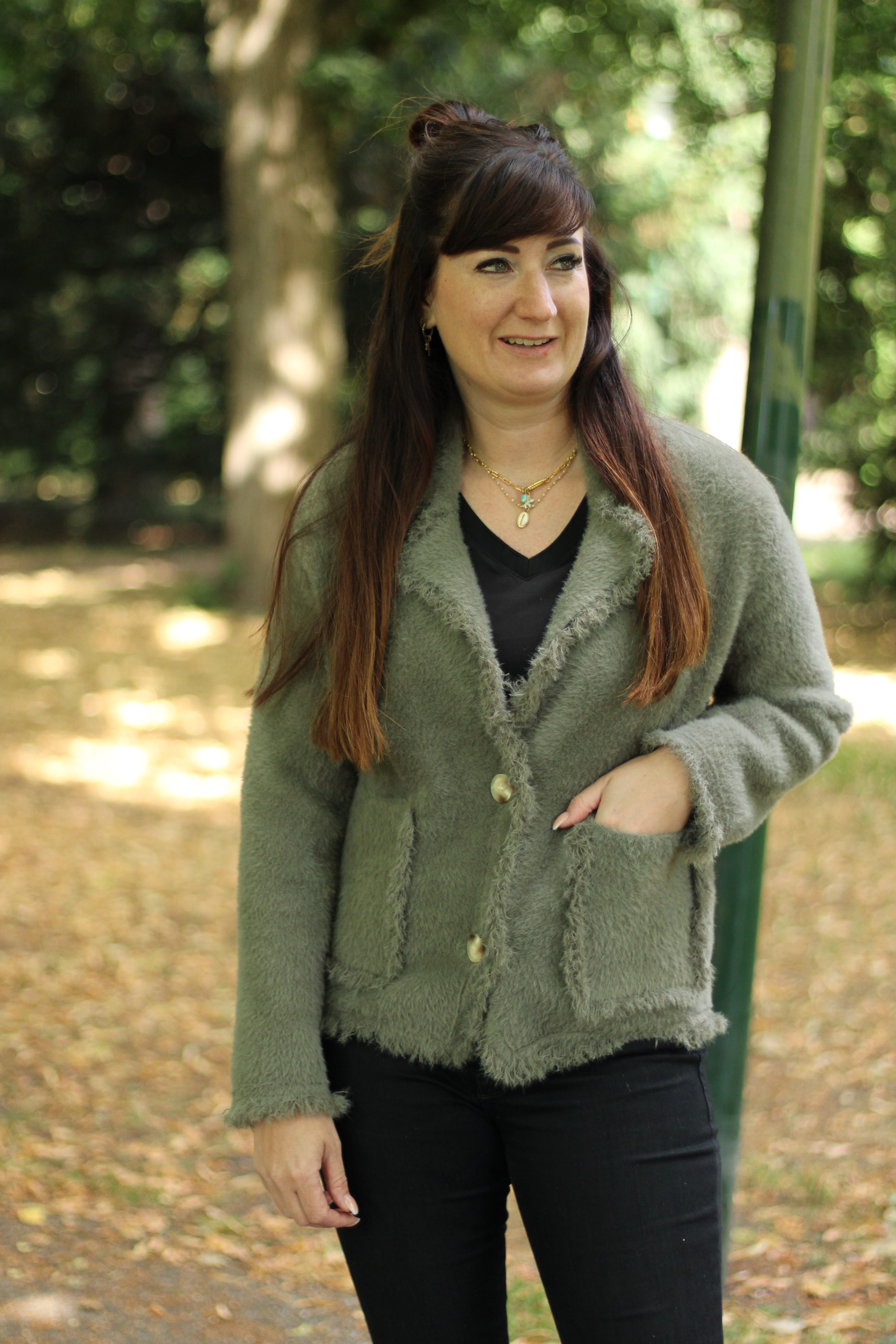Rino & Pelle - Sena Cardigan With Fringes - Ash Green