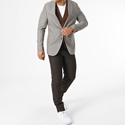 Ensemble Costume 3 Pièces 11489 Beige Camel Marron