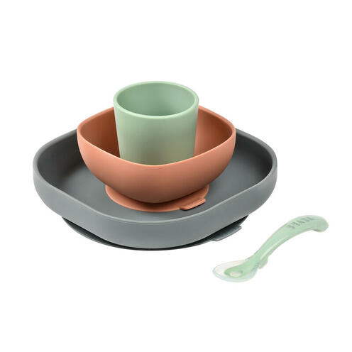Coffret repas silicone 4 pièces Mineral - BEABA