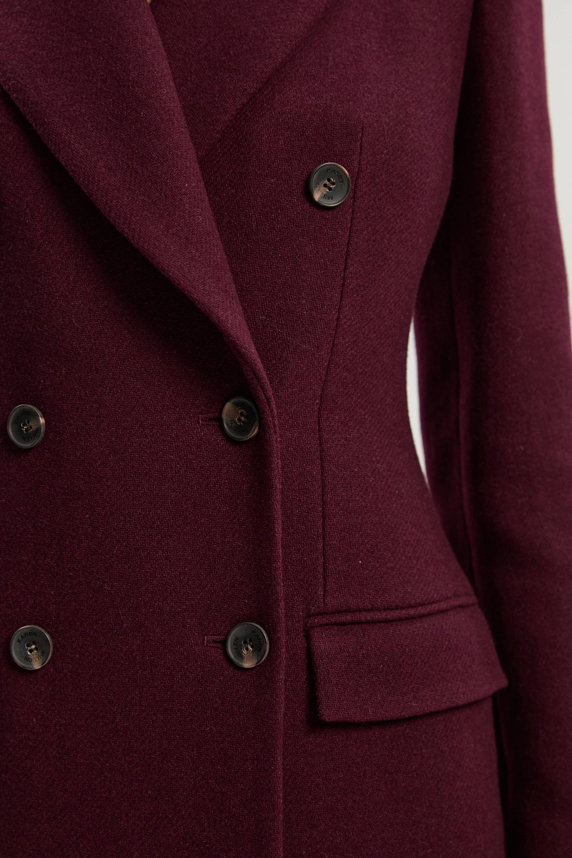 KarenMillen Manteau Midi Croisé Ajusté en Laine