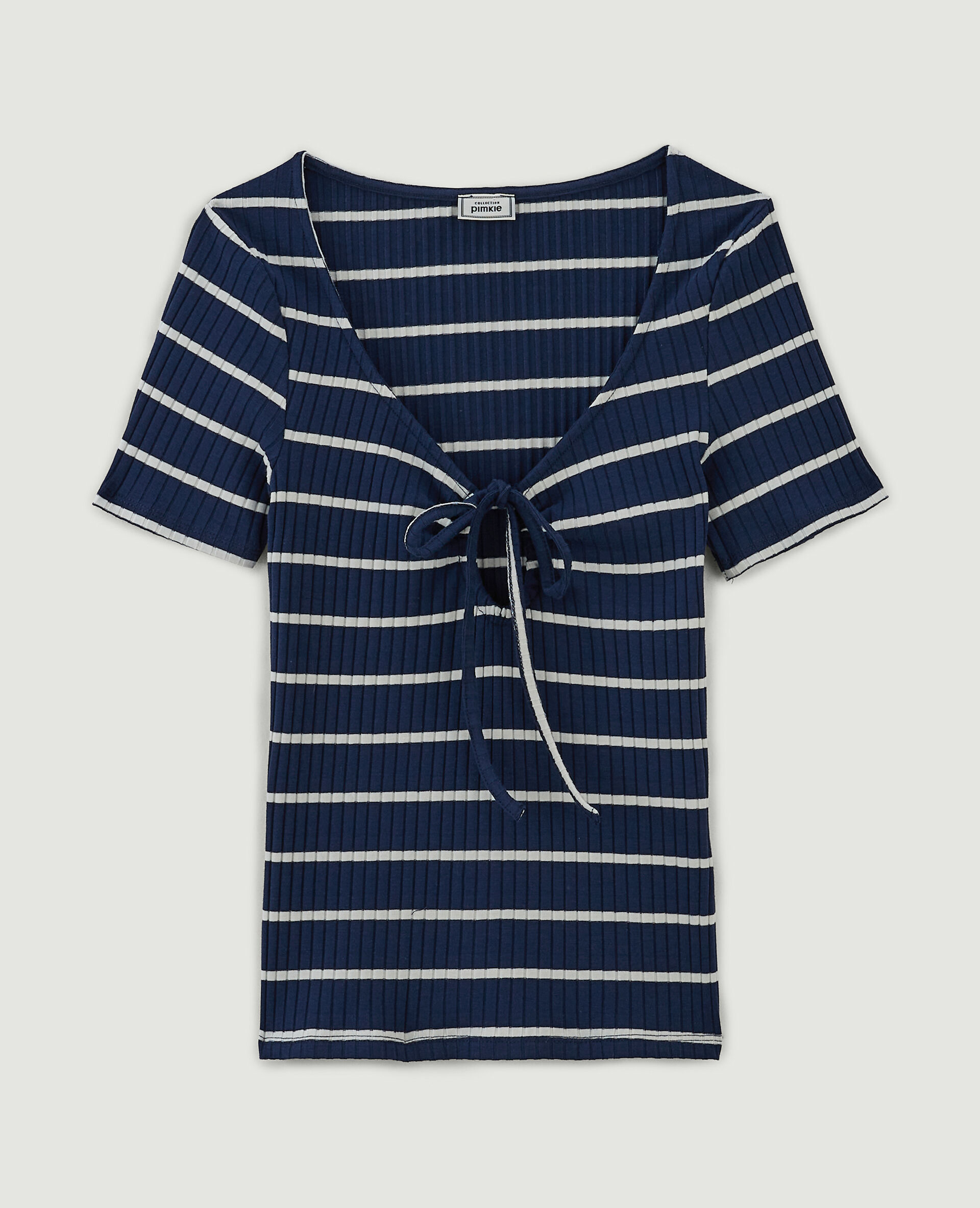 Top avec lien coulissé à nouer - Bleu marine