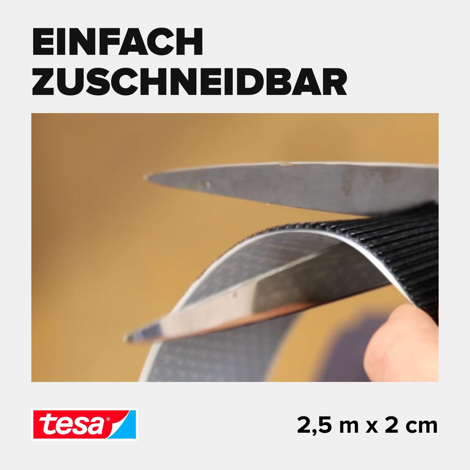 (20mmx250cm) On&Off Universal Klettband Selbstklebende Klettklebeband Streifen (55225-00002-02) - Schwarz