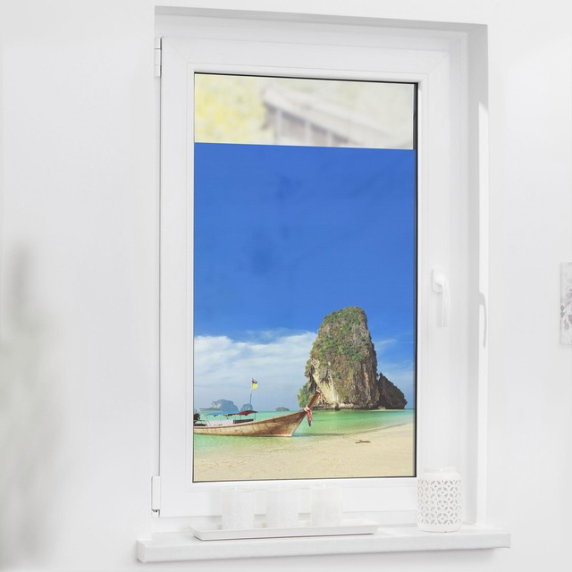 LICHTBLICK ORIGINAL Fensterfolie »Thailand« 1 Stk. blickdicht strukturiert Klebepunkte selbstklebend, Sichtschutz