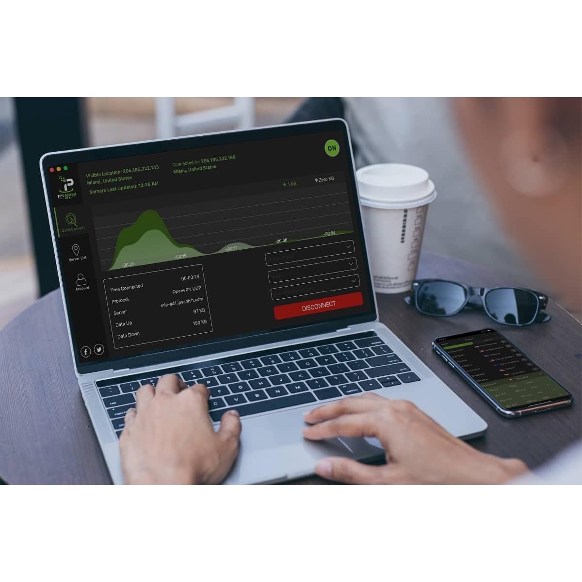 IPVanish - Unlimited devices - 1 year - PC Windows,Mac OSX,Linux,iOS,A