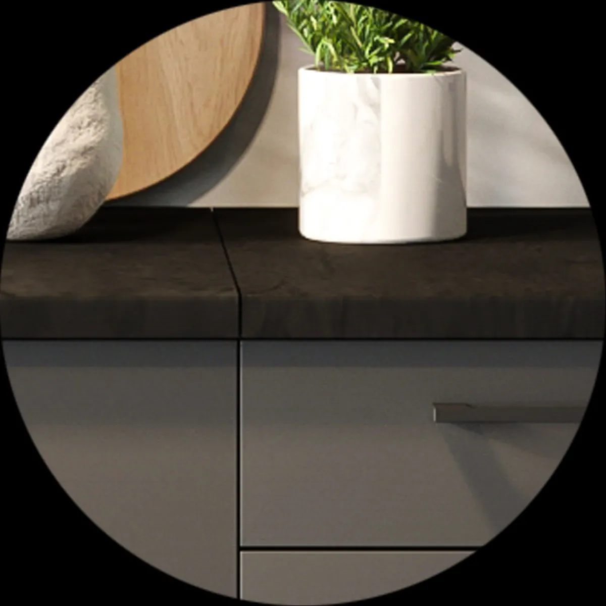 Pegane Cuisine Complète LUNA Graphite - 180/240 cm