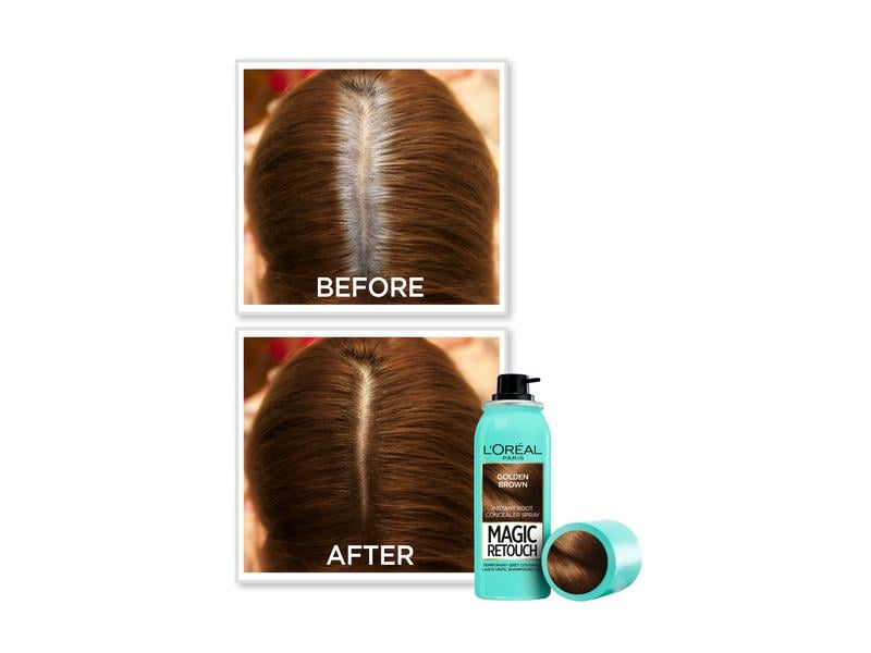 L'Oréal Paris Haaransatz-Spray Magic Retouch Goldlbraun Kaschiert den grauen Haaransatz in nur 3 Sekunden