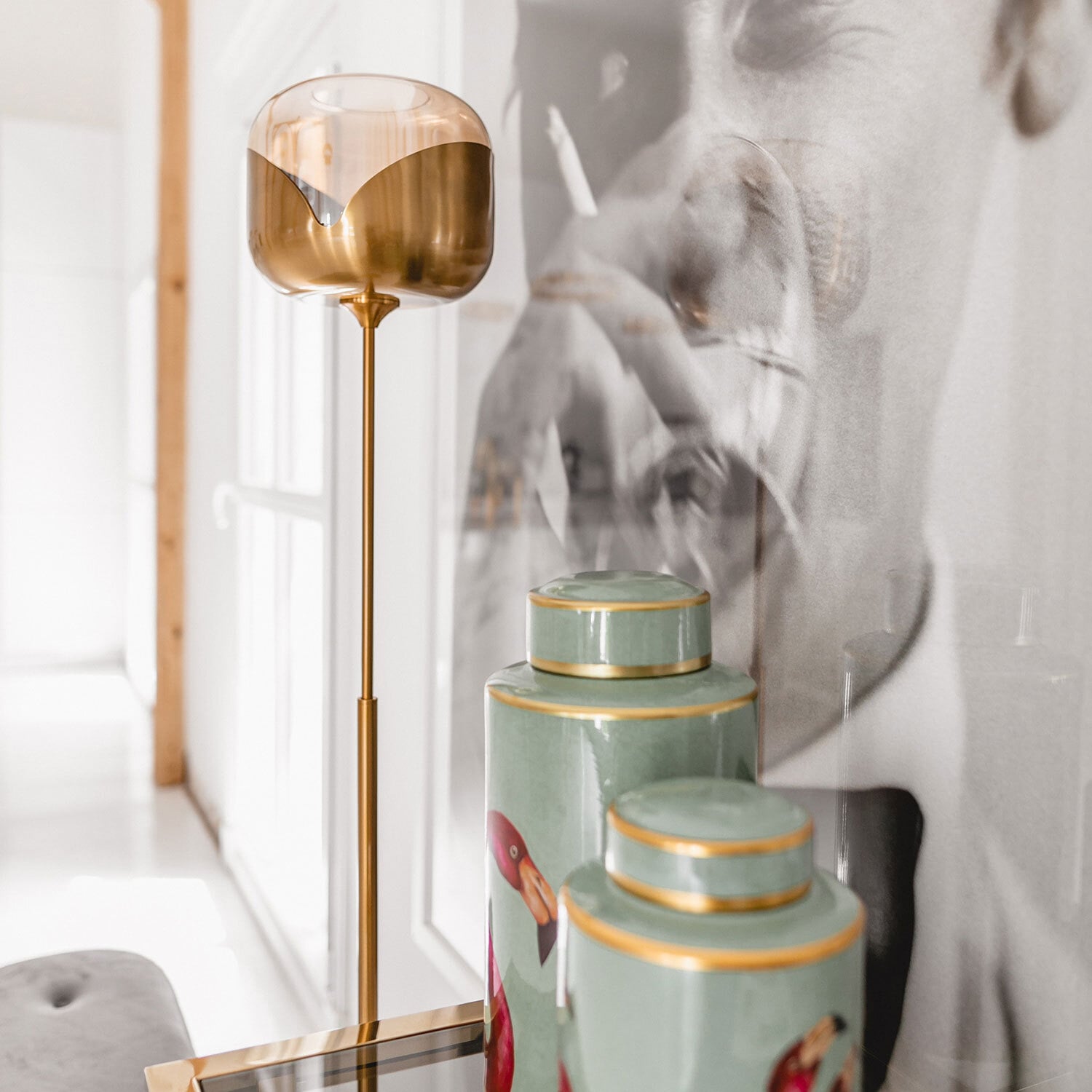 KARE DESIGN Retrofit Stehlampe GLOBLET BALL goldfarbig