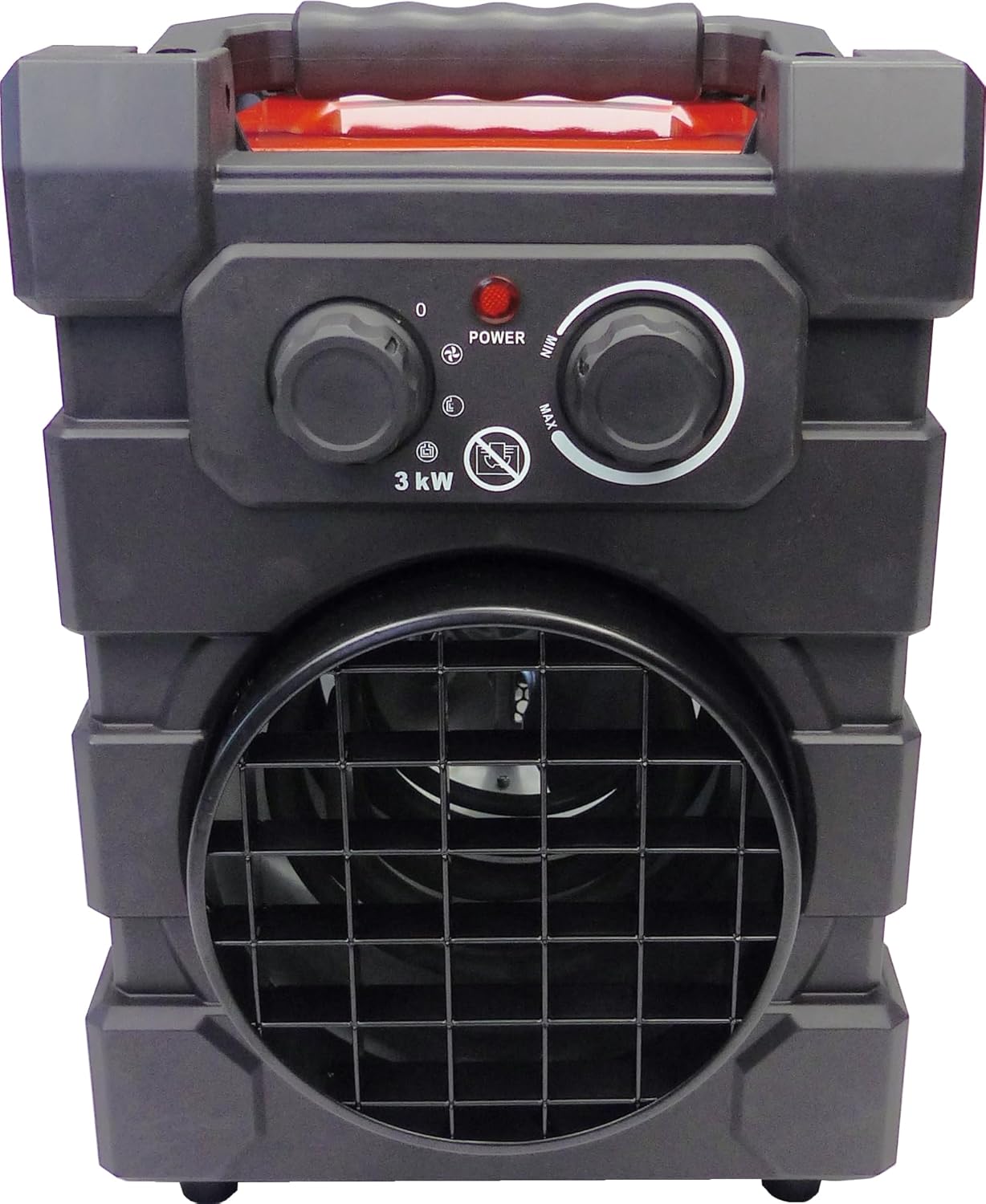 Aktobis Professioneller Elektroheizer Baustellenheizer WDH-BGP03Pro mit Spritzwasserschutz (3 kW / 230 V / IP24)
