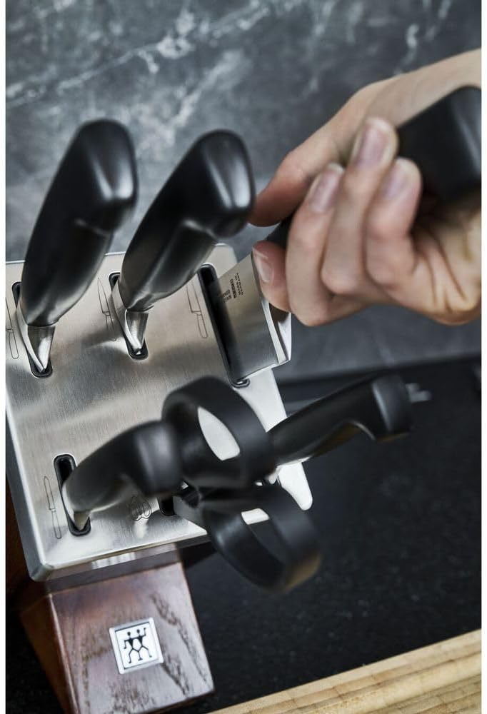ZWILLING Vier Sterne Selbstschärfender Messerblock 7-teilig, Rostfreier Spezialstahl, Braun, Made in Germany