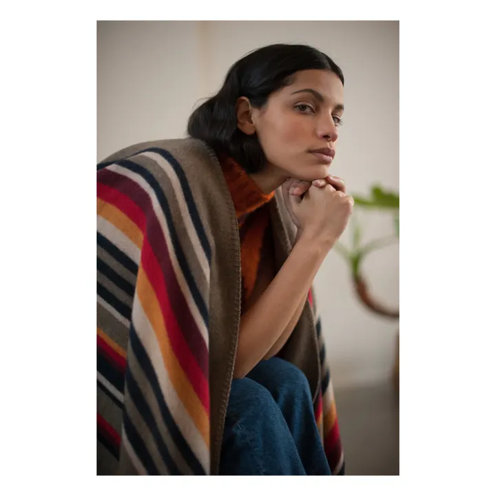 La Méricaine Cape Apache Laine Recyclée | Taupe
