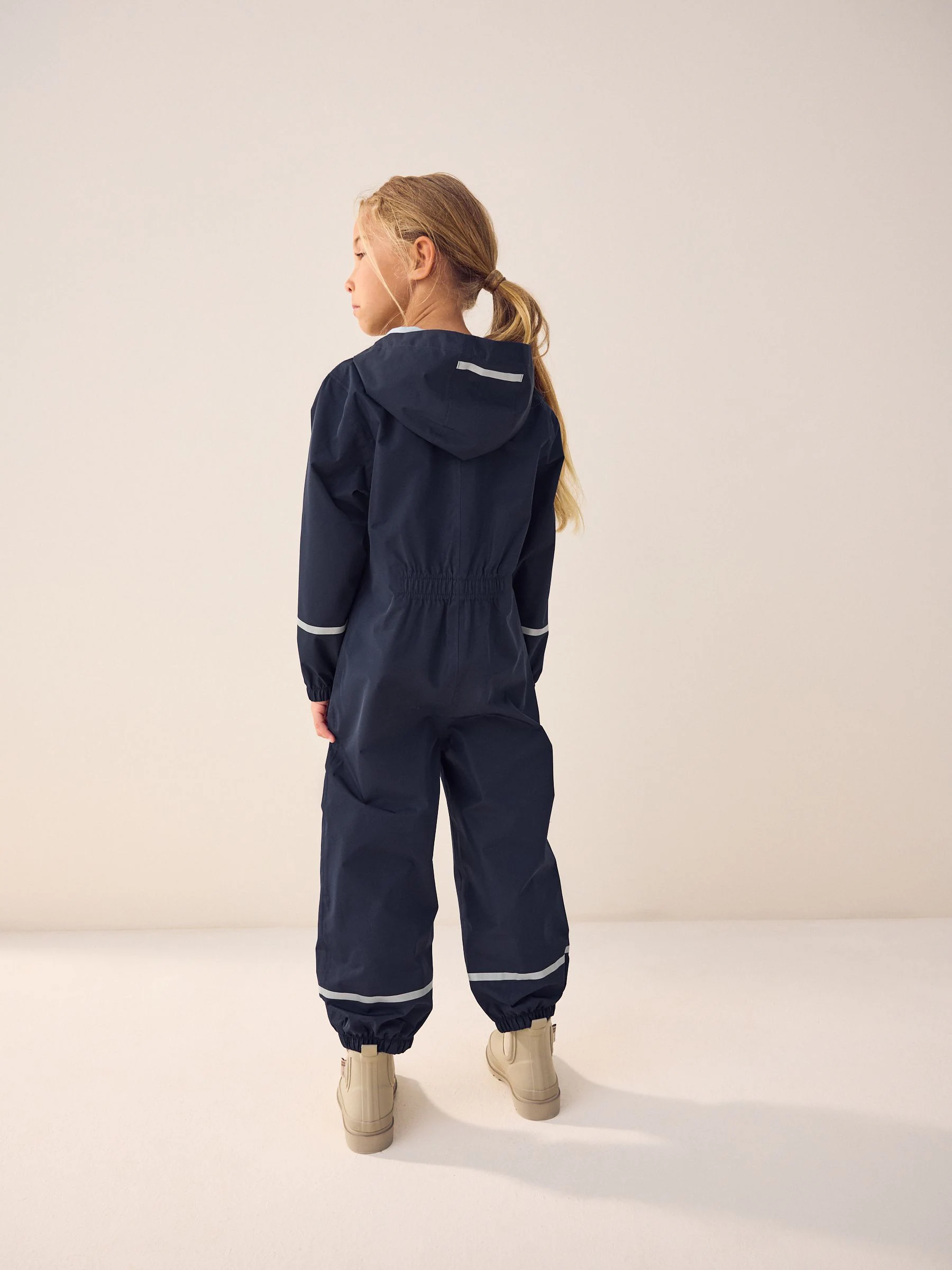 Donkerblauw - Waterdicht regenpak met rits en capuchon (12mnd -10jr)