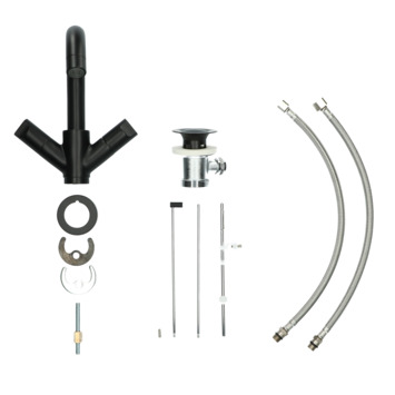 Aqualino wastafelkraan Fortore 2-knops met waste Zwart