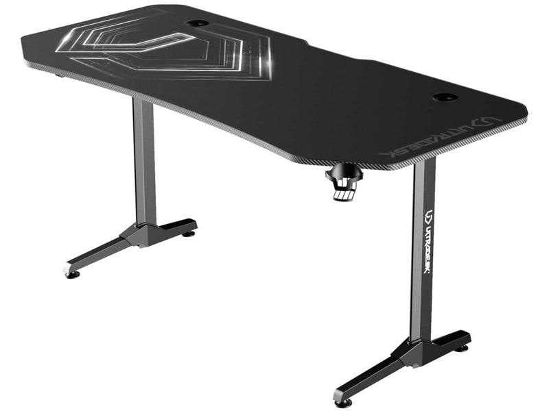 Ultradesk Gaming Tisch Frag XXL Schwarz Stabiler Gaming-Tisch für bis zu drei Monitore