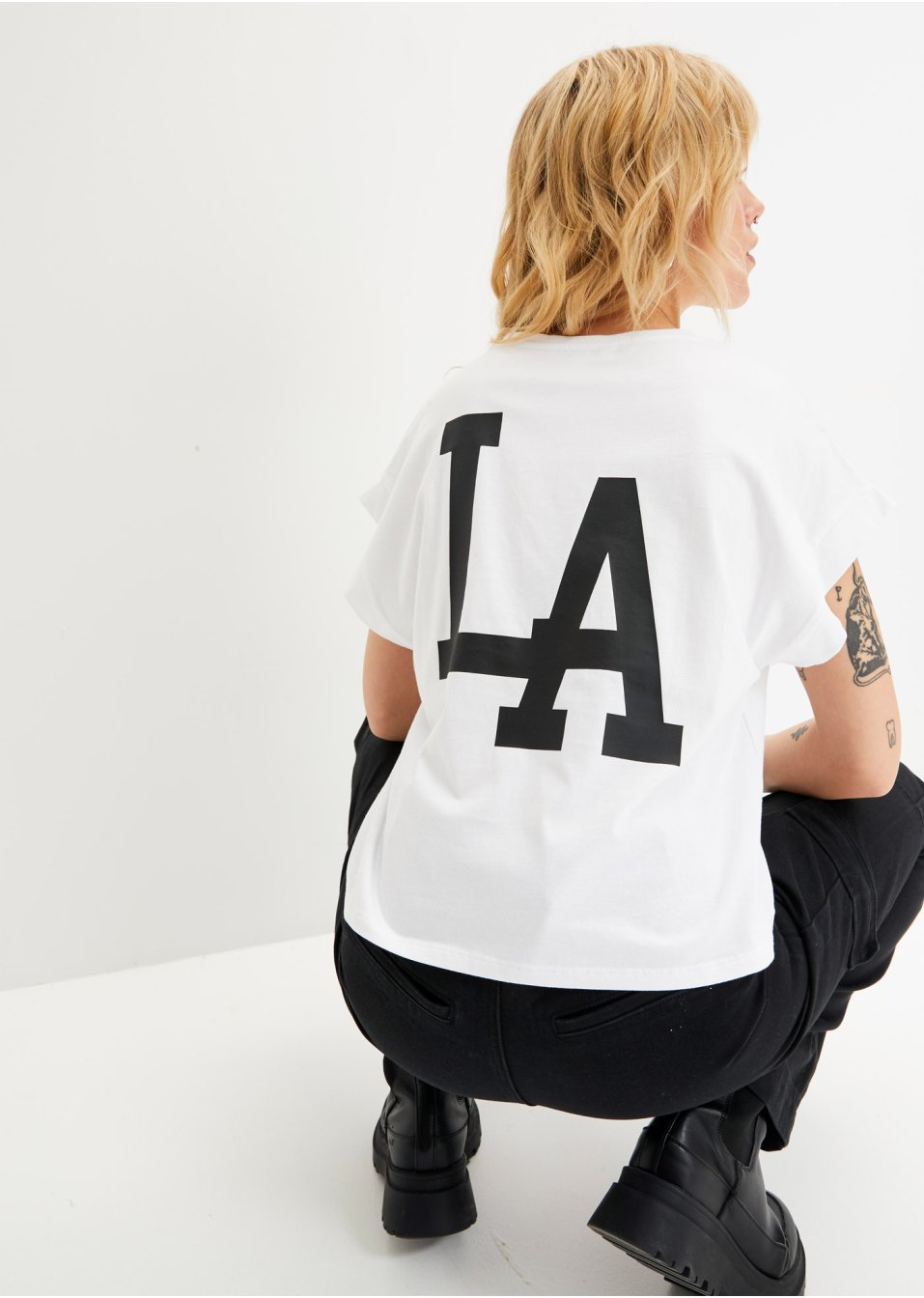 T-shirt large avec imprimé
