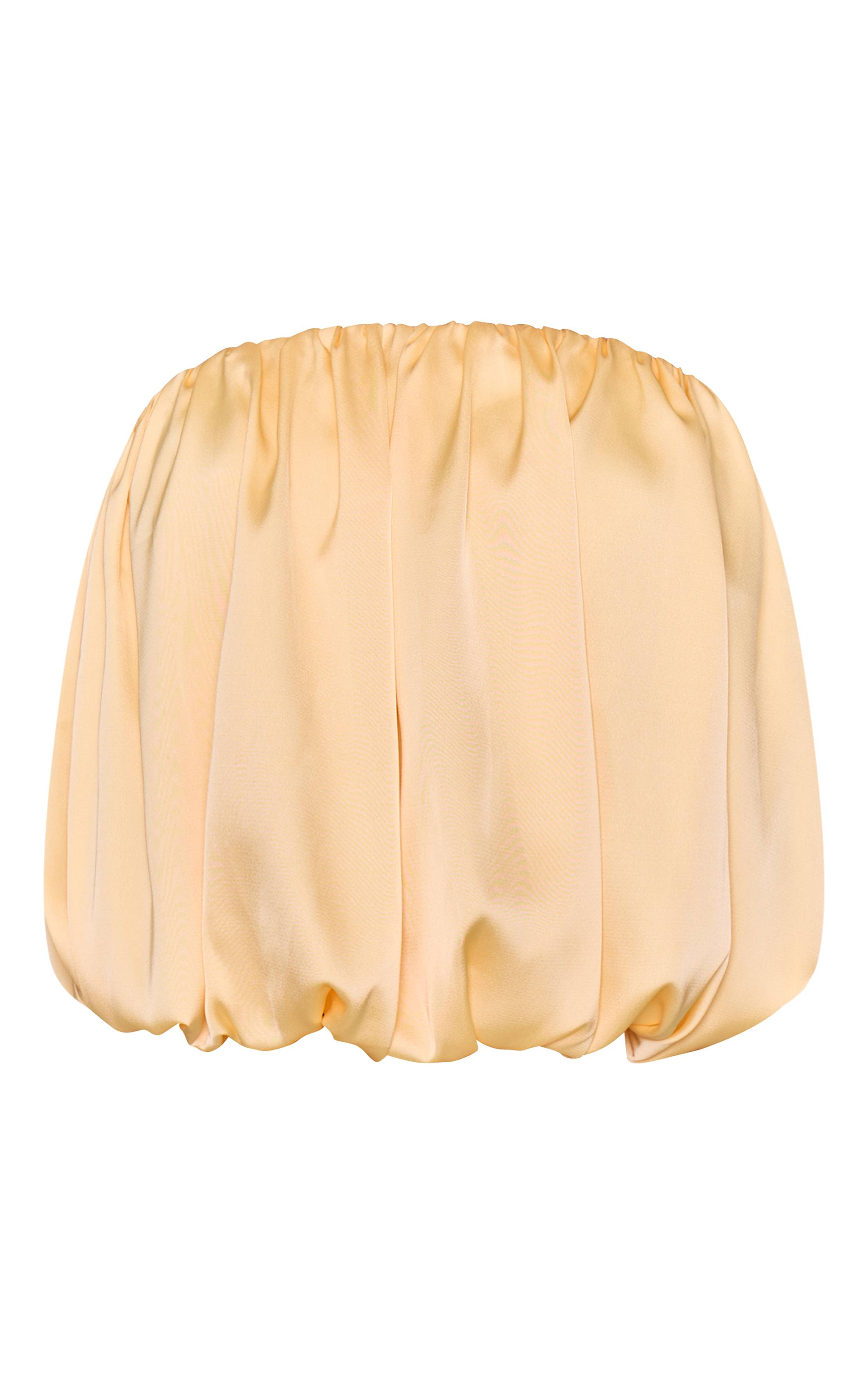 Butter Yellow Ensemble Haut Bandeau Bouffant En Satin