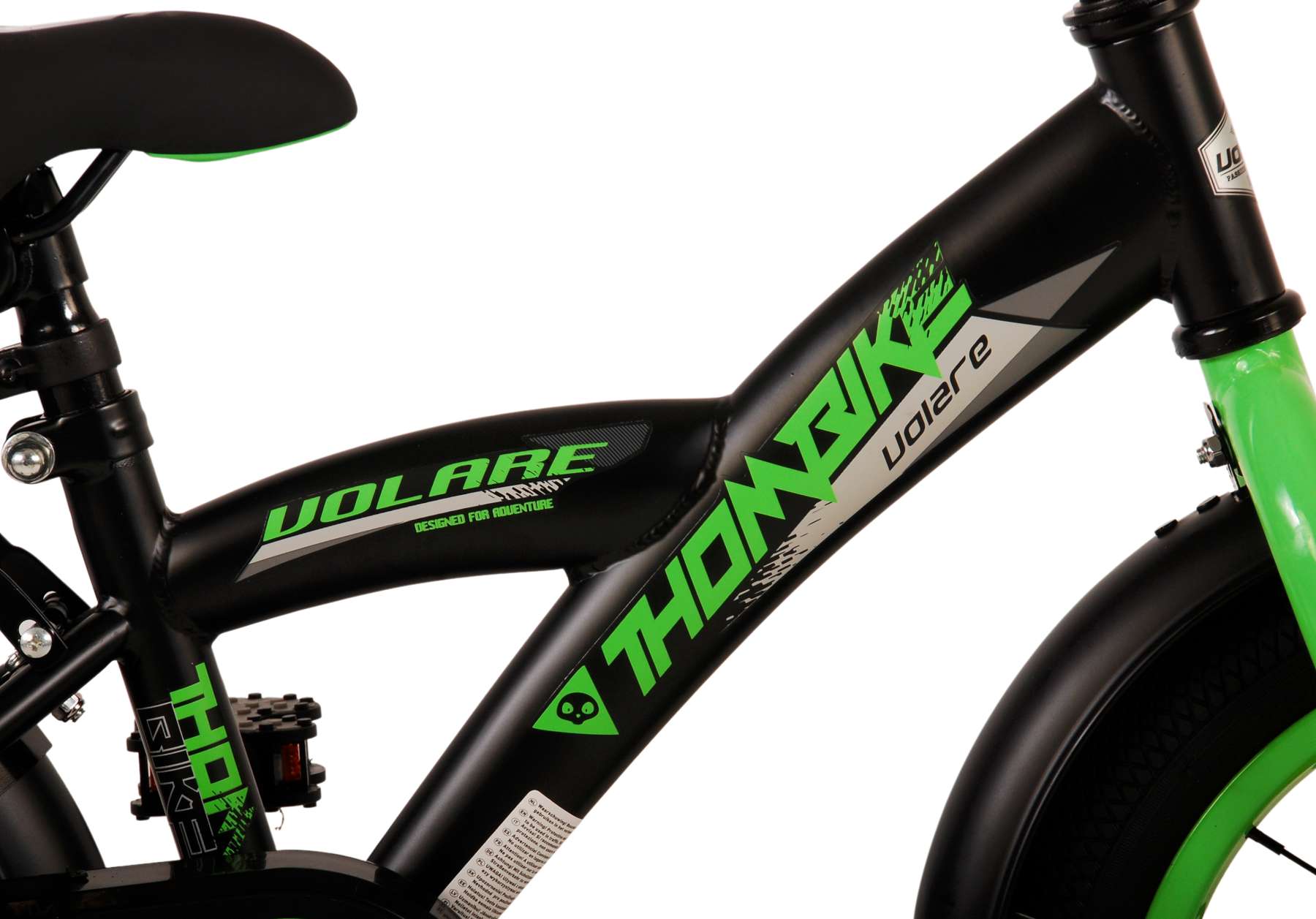 Kinderfahrrad Thombike für Jungen 14 Zoll Kinderrad in Schwarz Grün