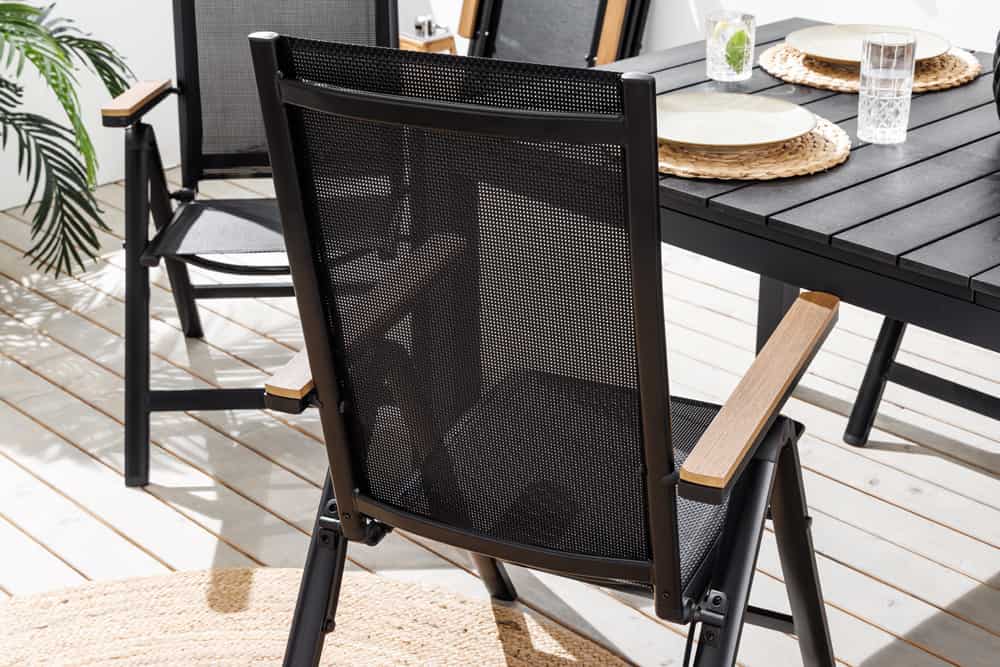 Outdoor Gartenstuhl DESIGNO anthrazit Aluminium klappbar wetterfest Hochlehner