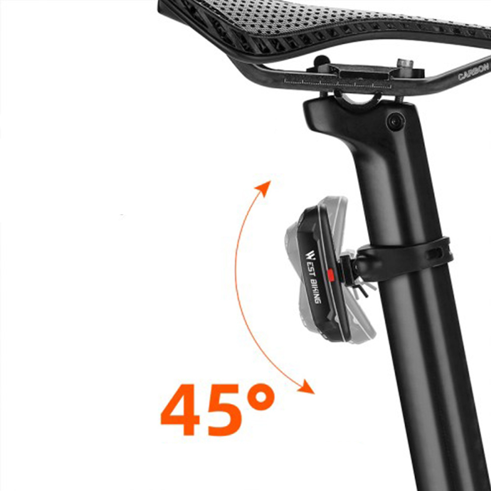 500mAh Wiederaufladbares USB Fahrrad Rücklicht Velo LED Warnlicht mit 3 Farben - Blau / Rot / Weiss