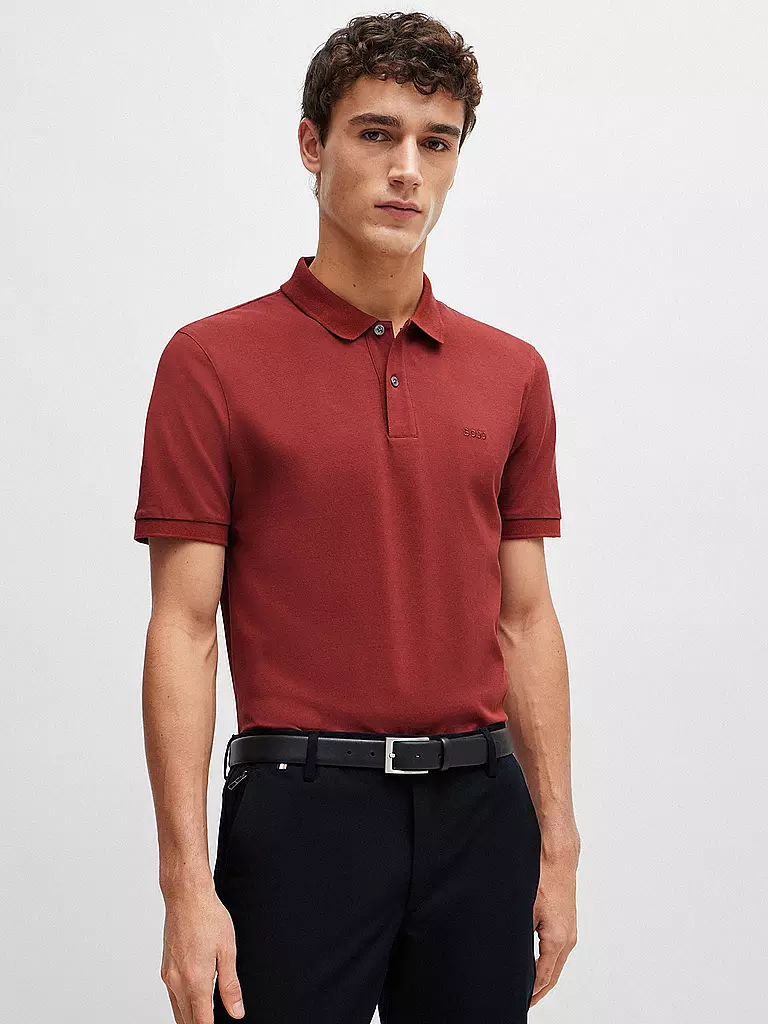 BOSS Poloshirt Regular Fit PALLAS dunkelrot