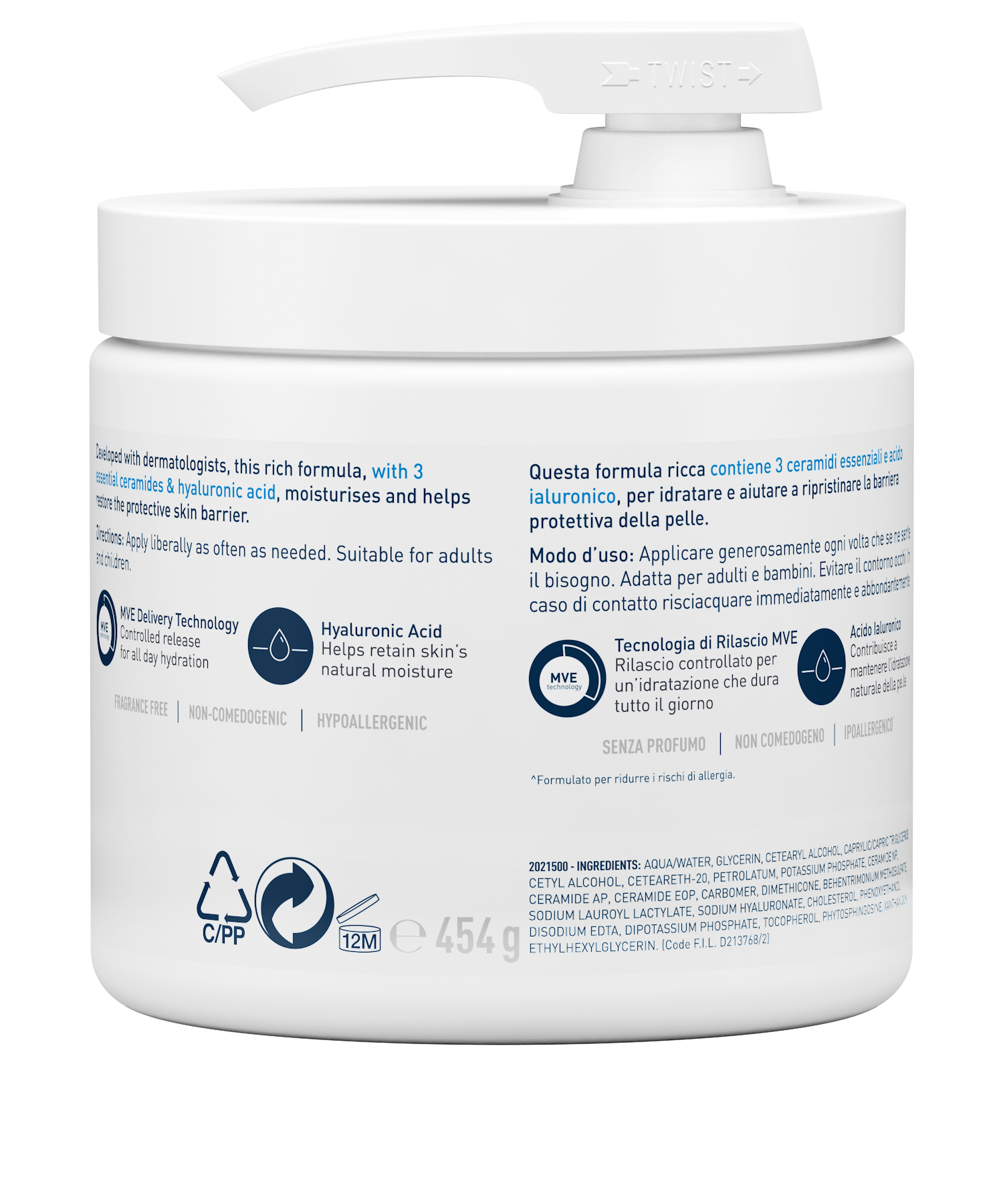 CERAVE Feuchtigkeitscreme Creme Disp 454 g