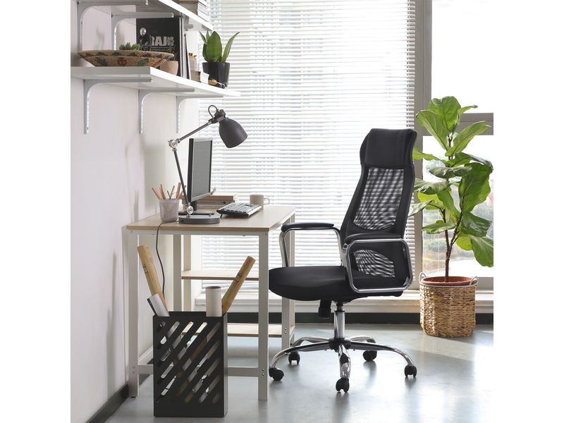 Songmics Bürostuhl mit atmungsaktiver Rückenlehne, Schwarz Ergonomischer Schreibtischstuhl