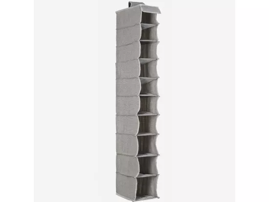 HABITAT - Rangement suspendu 10 cases en tissu - Gris - Barnabe