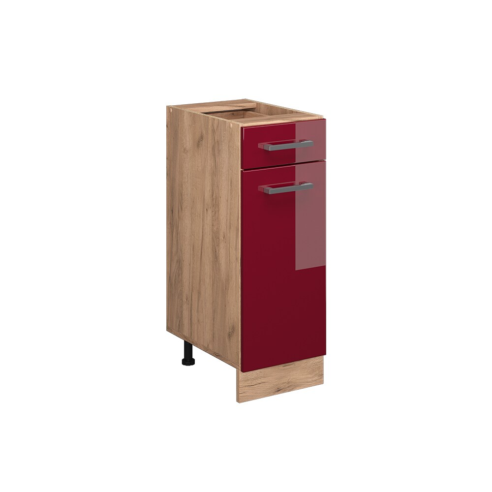 Vicco Schubunterschrank Küchenschrank Küchenzeile R-Line 30 cm Eiche Bordeaux Tür Schublade