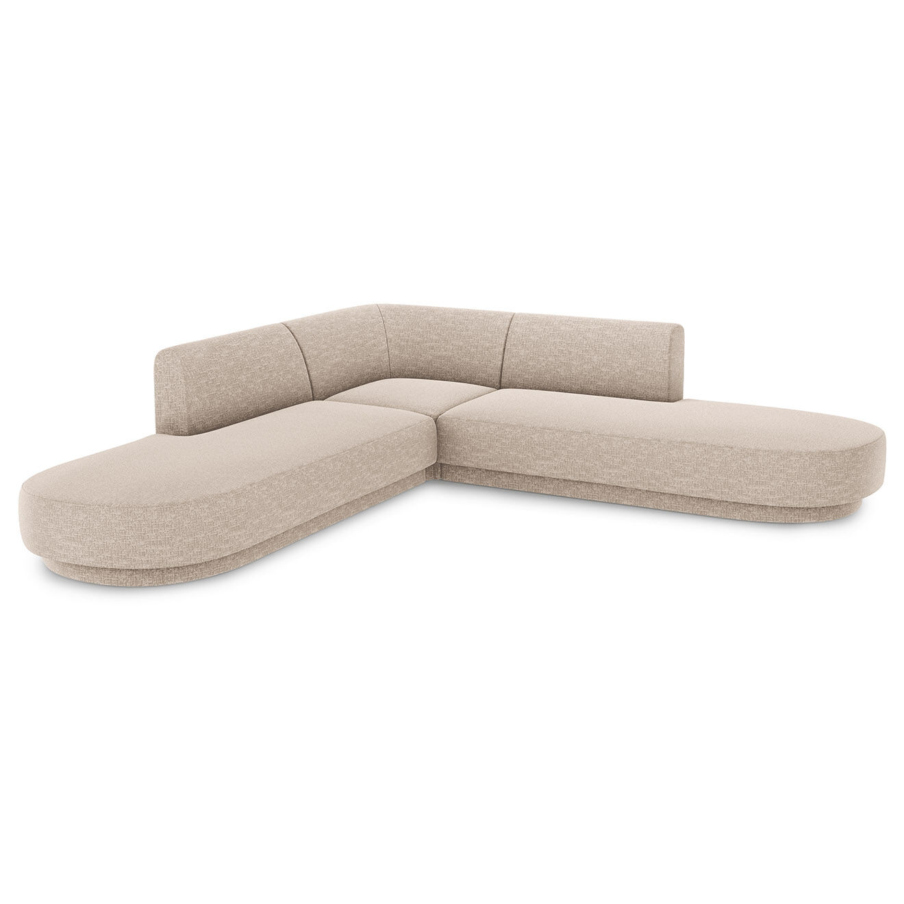 Micadoni Limited Edition Canapé d'angle Symétrique Miley 5 Places beige - 220x220x74 cm