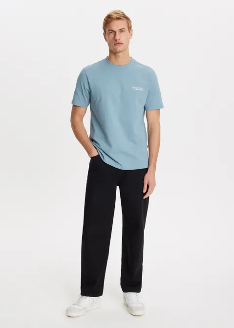 T-shirt met merk logo blauw (BLW.I)