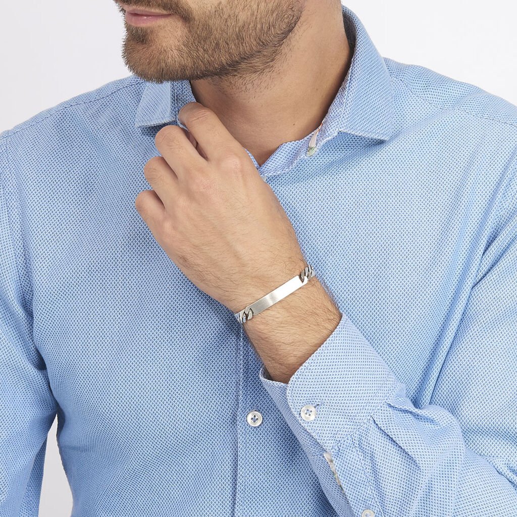 Bracelet Identité Casper Argent Gris