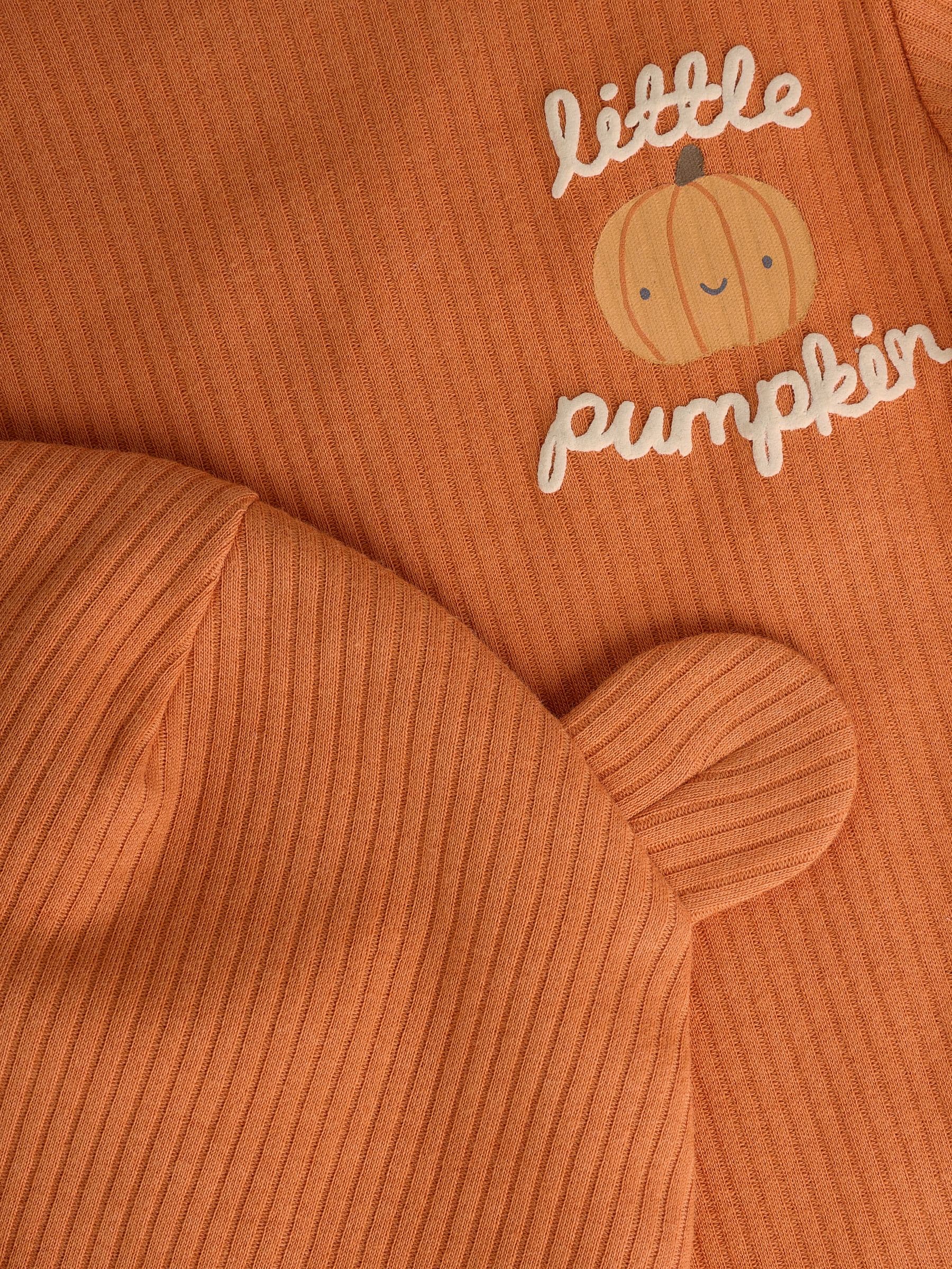 Oranje - Baby bodysuit met Lange mouwen en mutsje voor Halloween Set