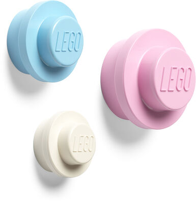 LEGO Knagg 3-pack, Blå/Rosa/Hvit