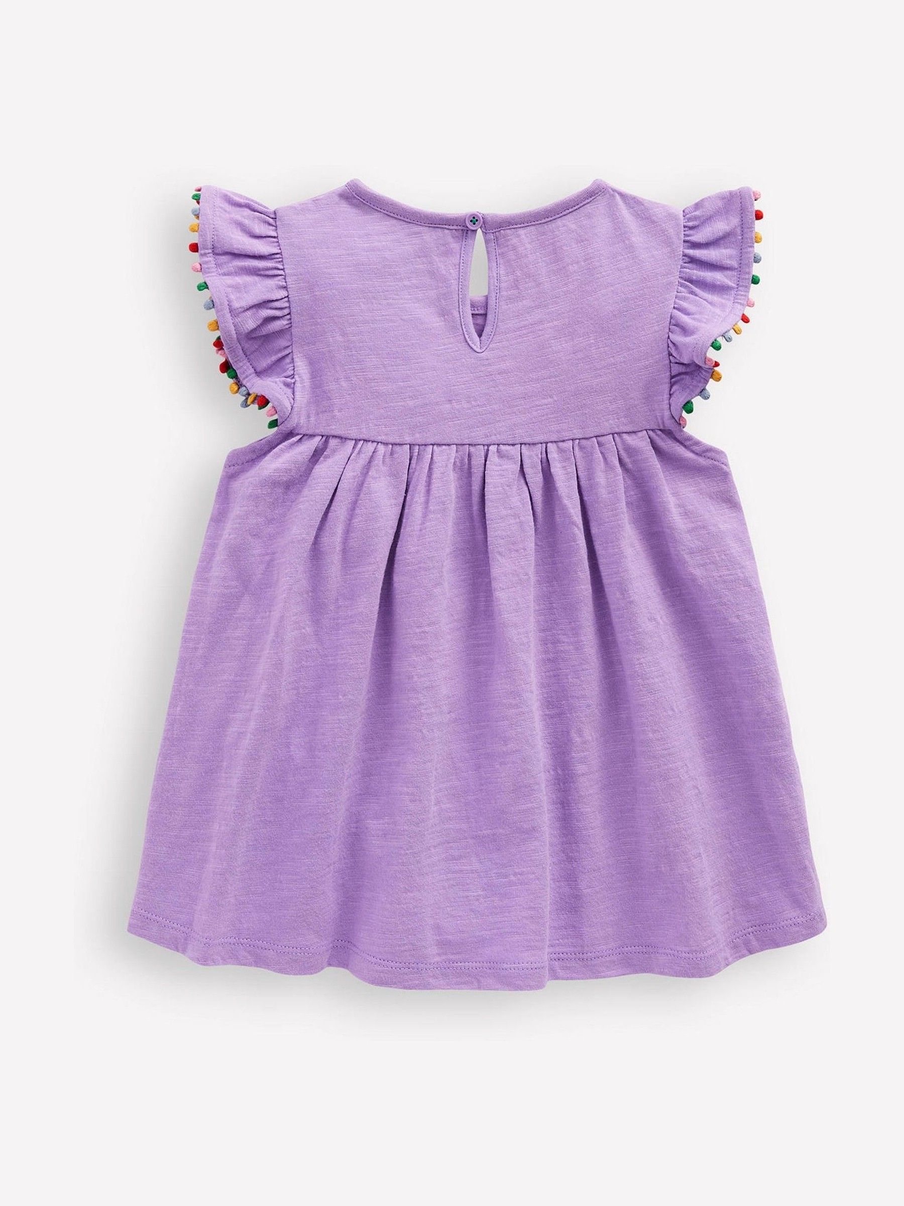 Boden Frill Sleeve 100% Cotton Pom Top