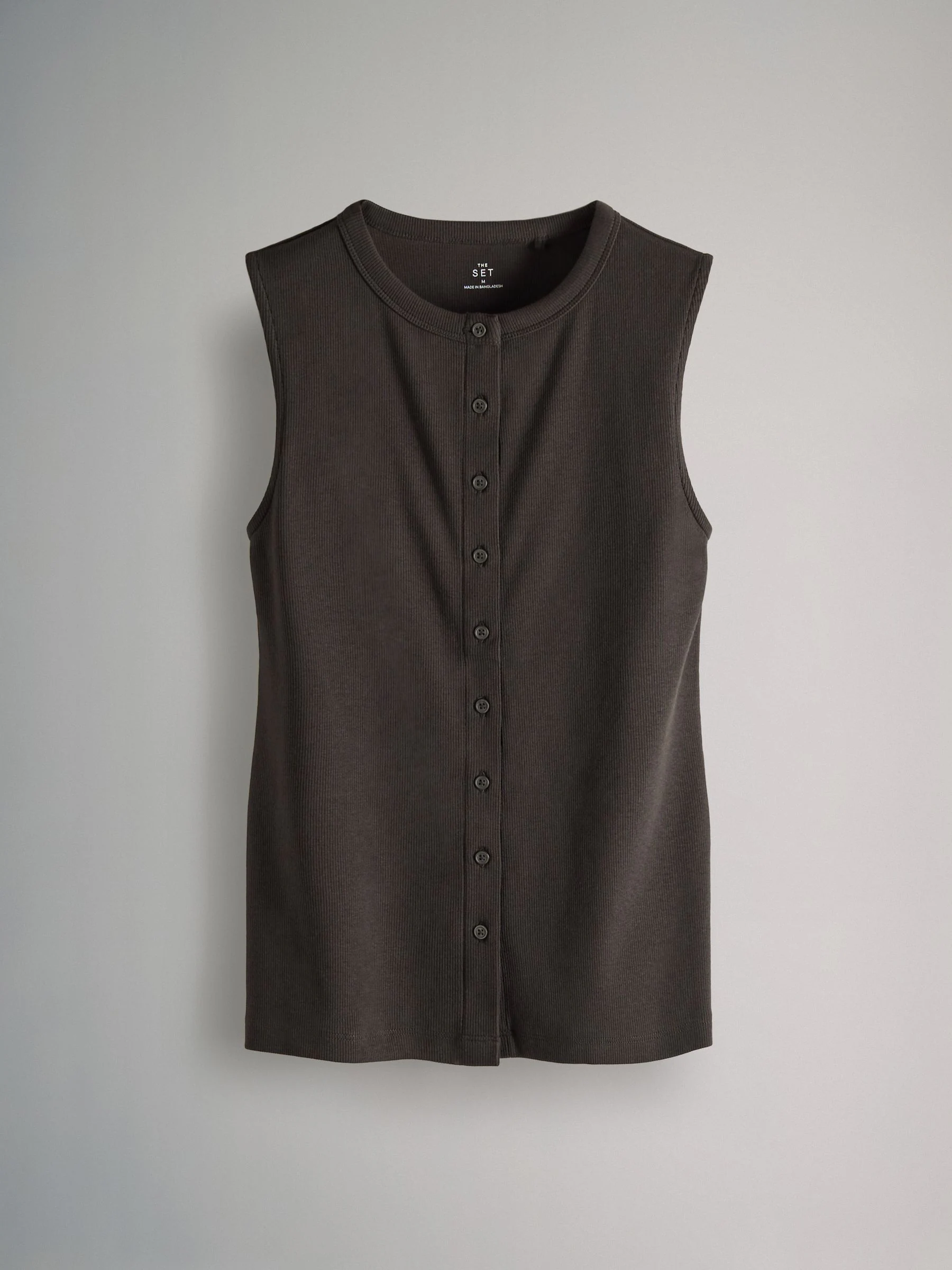 The Set 3 Pack Button Through Ribbed Vests