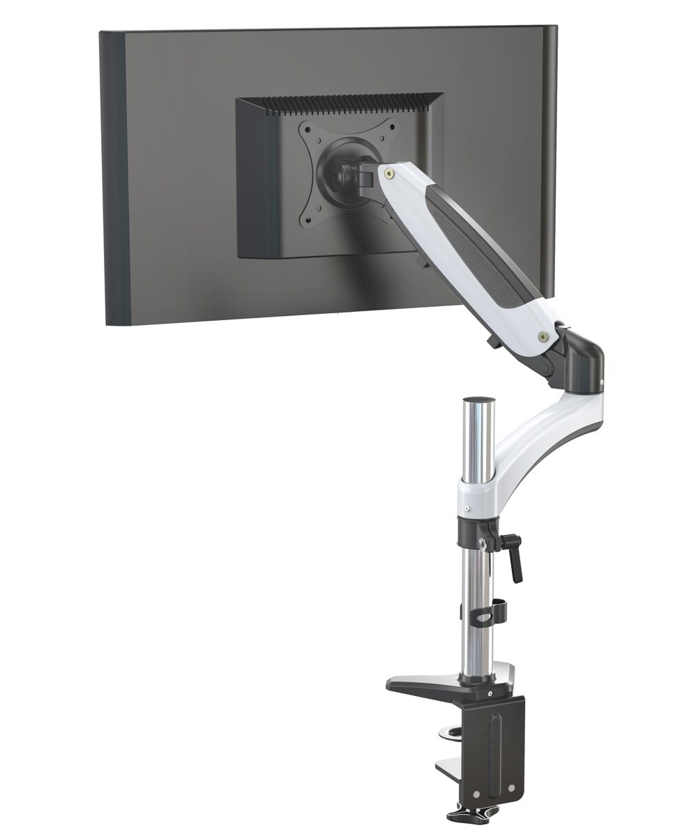 ERGOLEBEN GS130TK 1 Monitor Tischhalterung mit Verlängerung | 15-32 Zoll | Gasdruckfeder | höhenverstellbare | drehbar schwenkbar neigbar | VESA 75/100 | bis 8kg Monitor