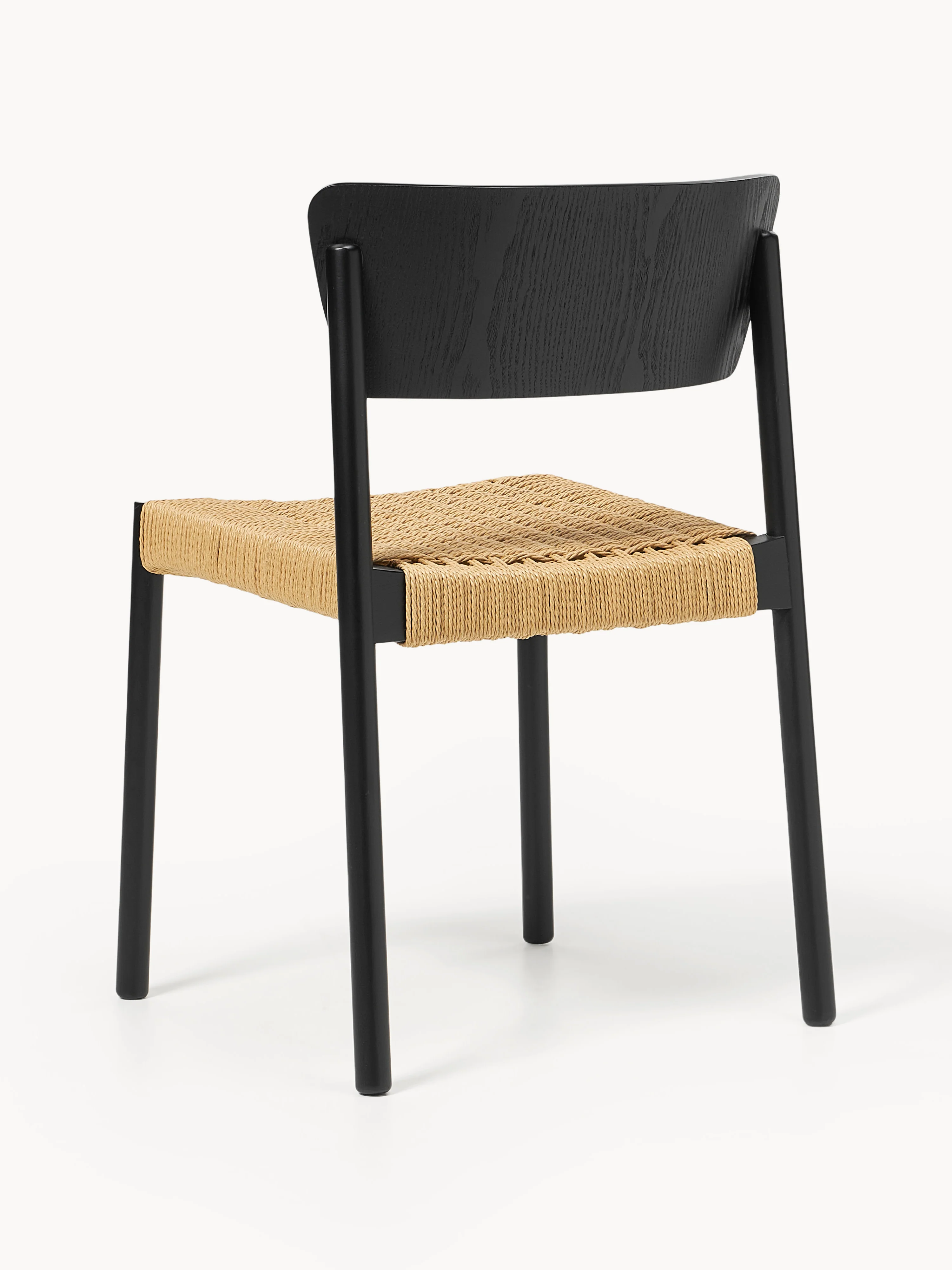Houten stoelen Danny met rotan zitvlak, 2 stuks