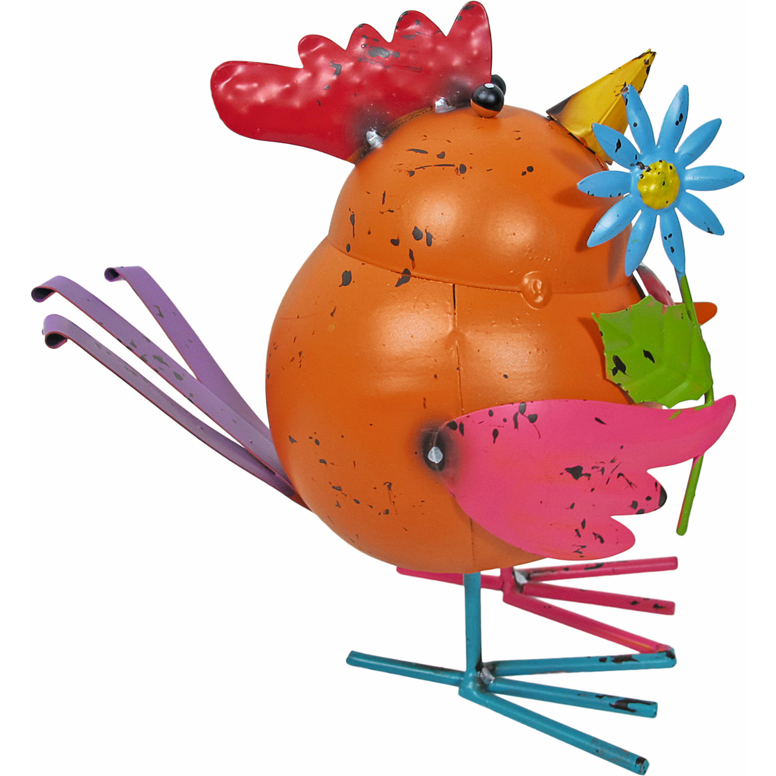 Deko-Figur Huhn mit Blume 17 x 10 x 18 cm