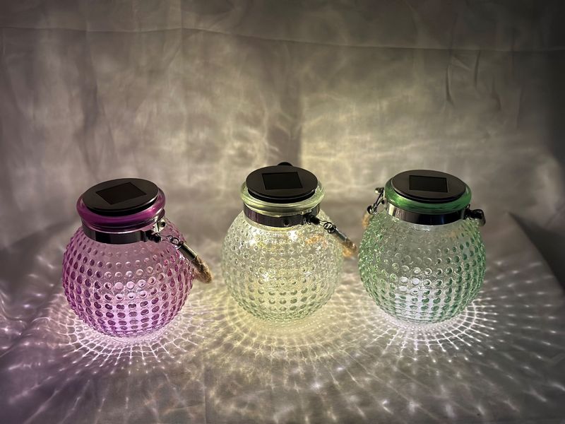Dameco Windlicht Solar Glas 3er Set LED Windlichter