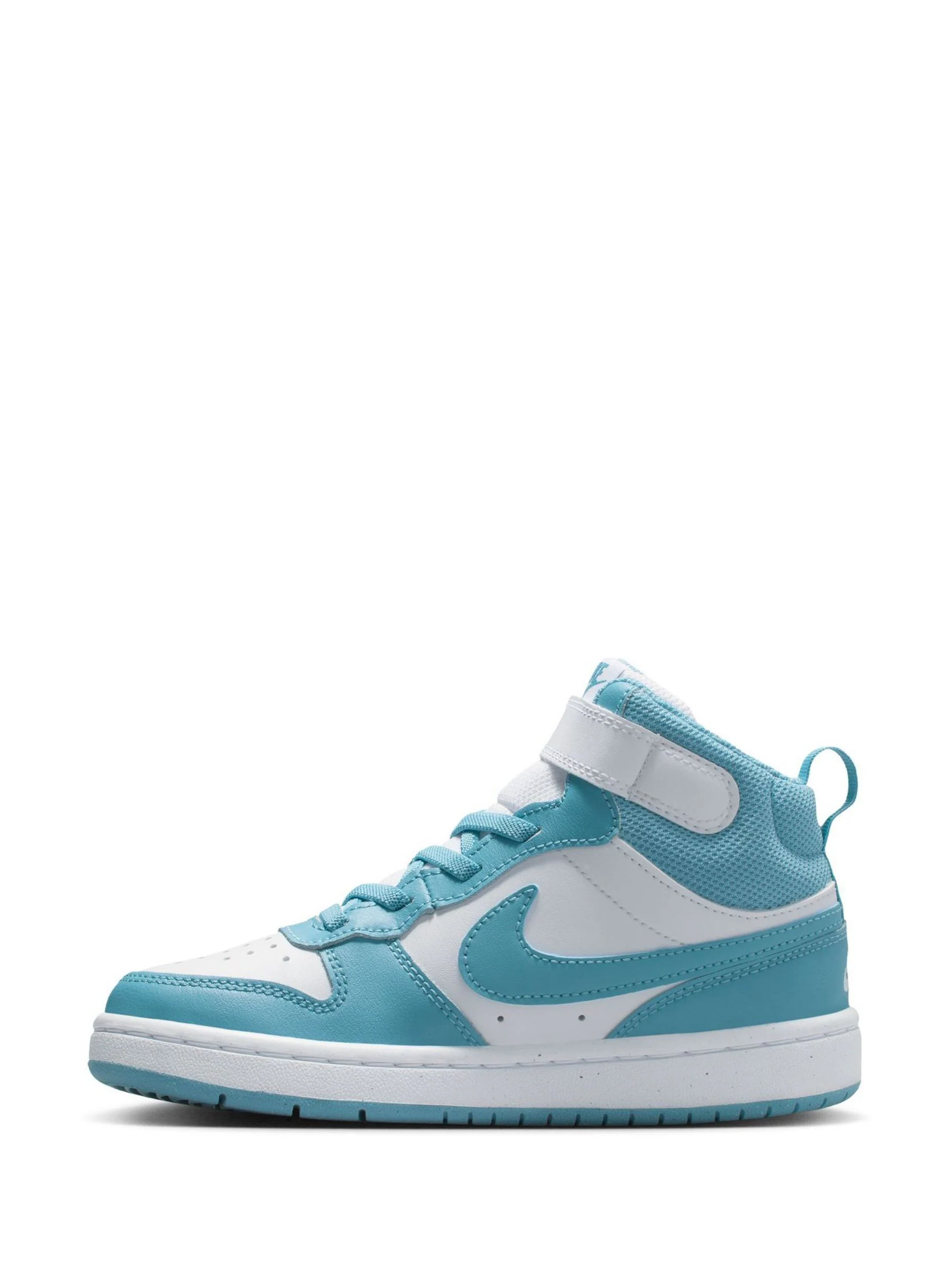 Wit/denim turquoise blauw - Nike - Junior Court Borough halfhoge sneakers