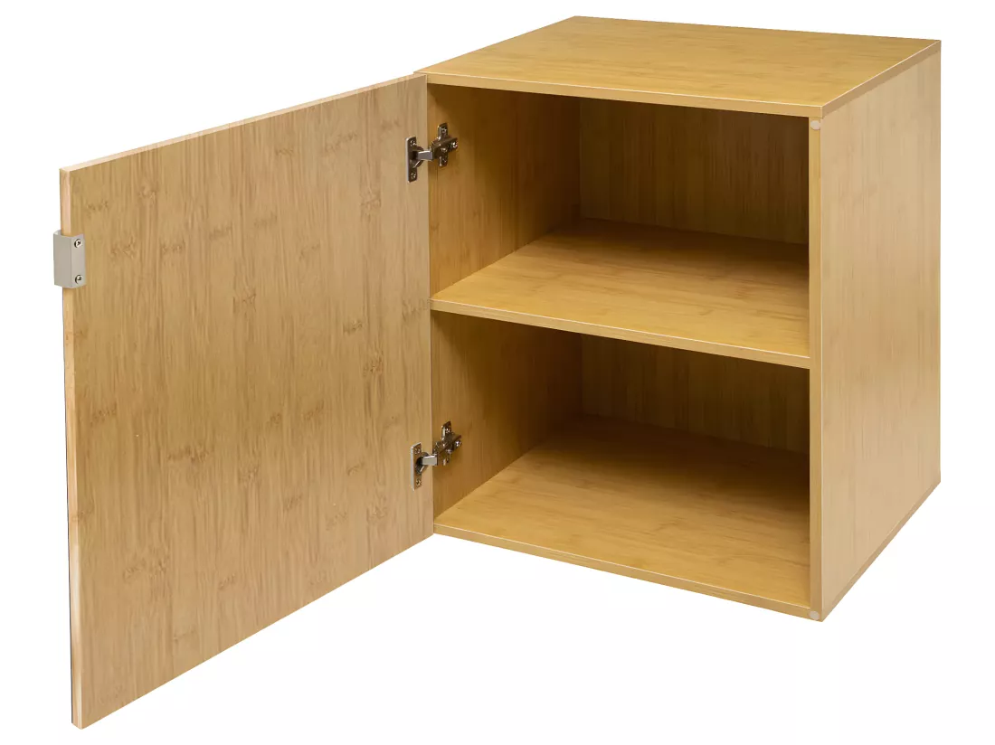 Meuble Étagère de salle de bain en Bois Porte Miroir modulable H 55 cm