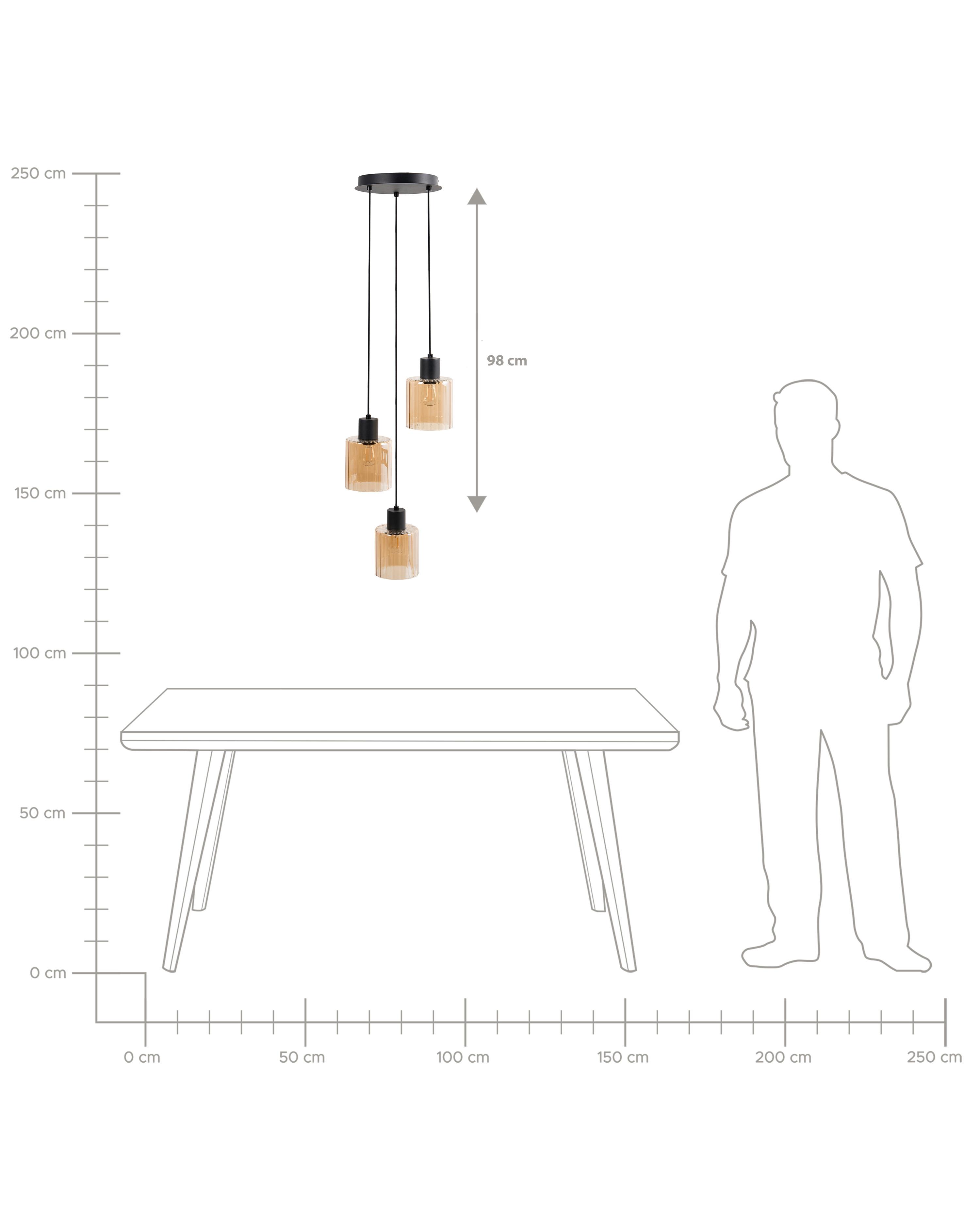 3-lichts hanglamp KITARE Glas Beige