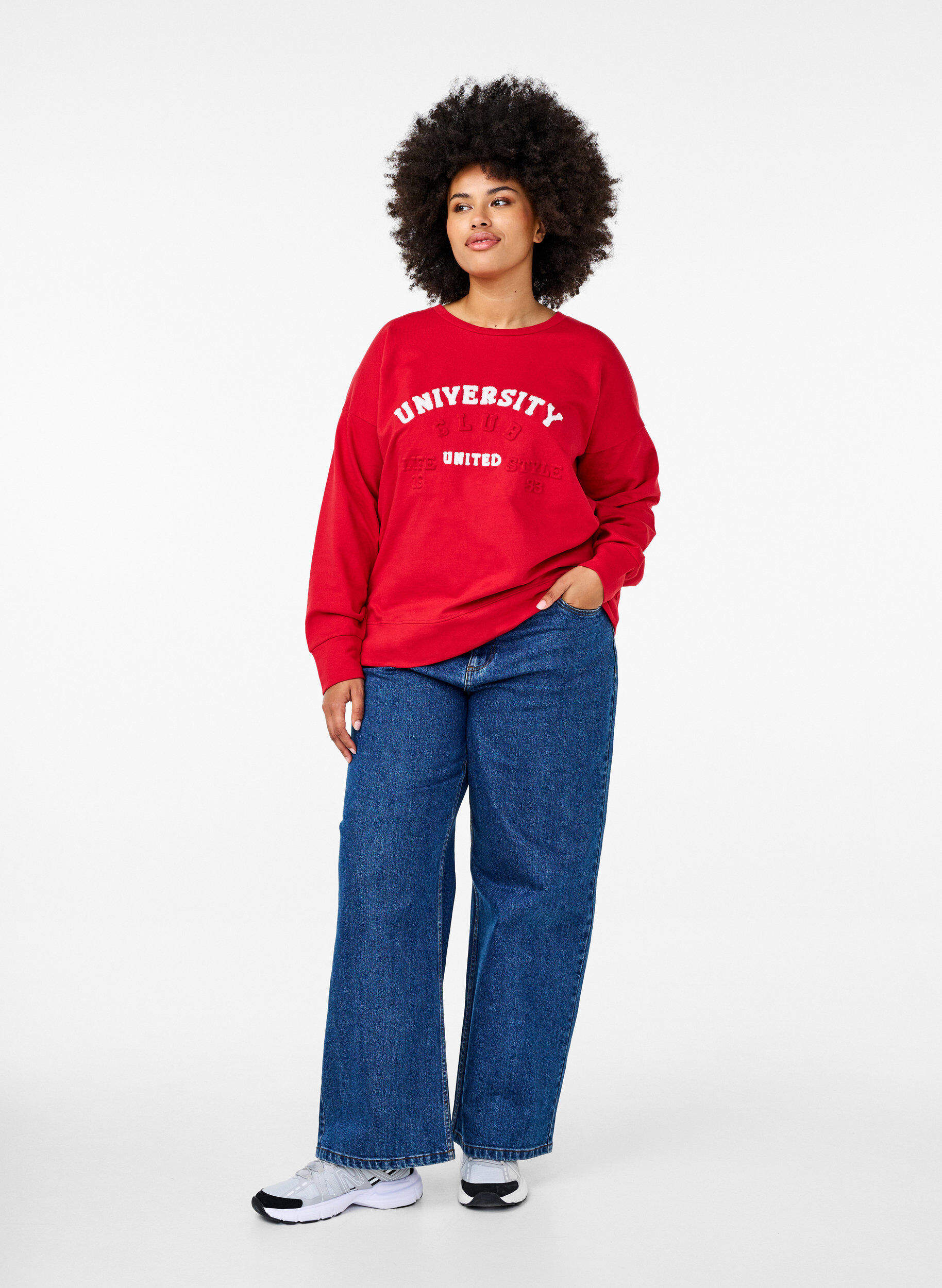 Sweatshirt med motiv og lange ærmer