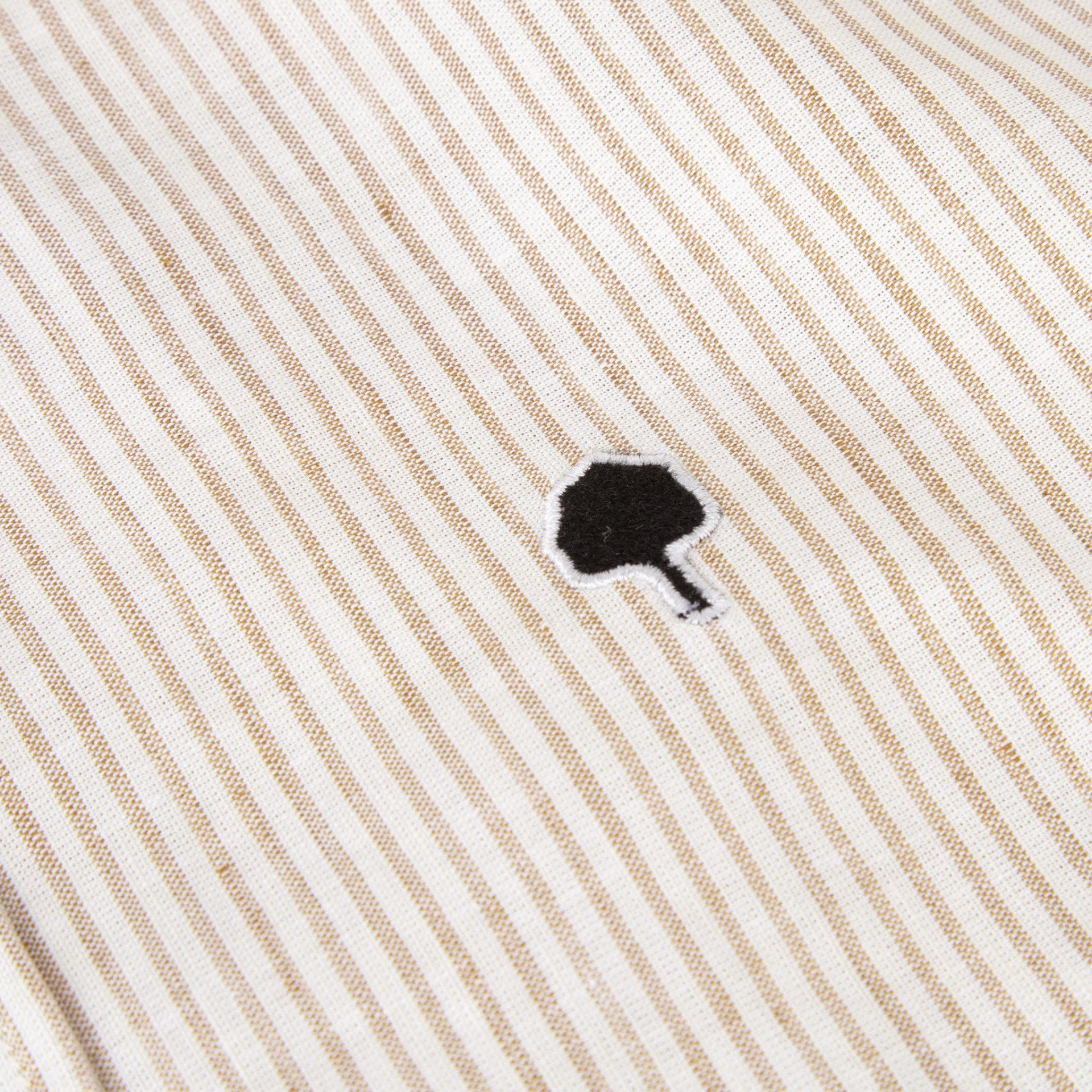 Chemise rayée beige & camel Coton et lin - modèle Ivoy