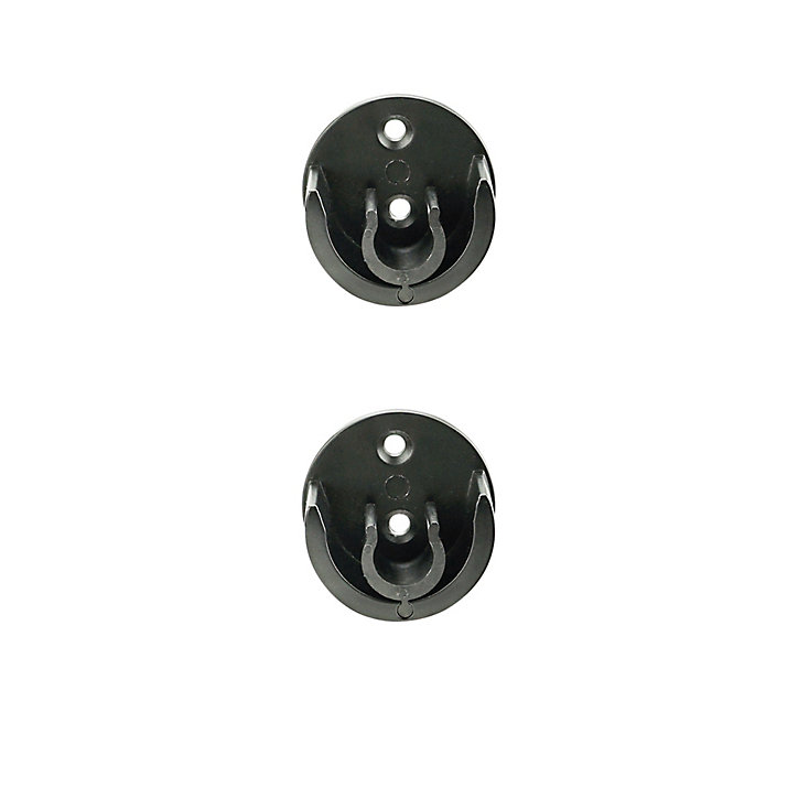 Support encastré pour barre à rideau GoodHome 19 mm Araxos noir