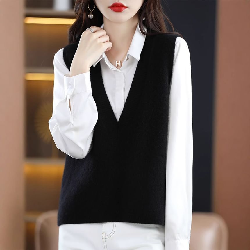 Gistinty - V-hals effen vest