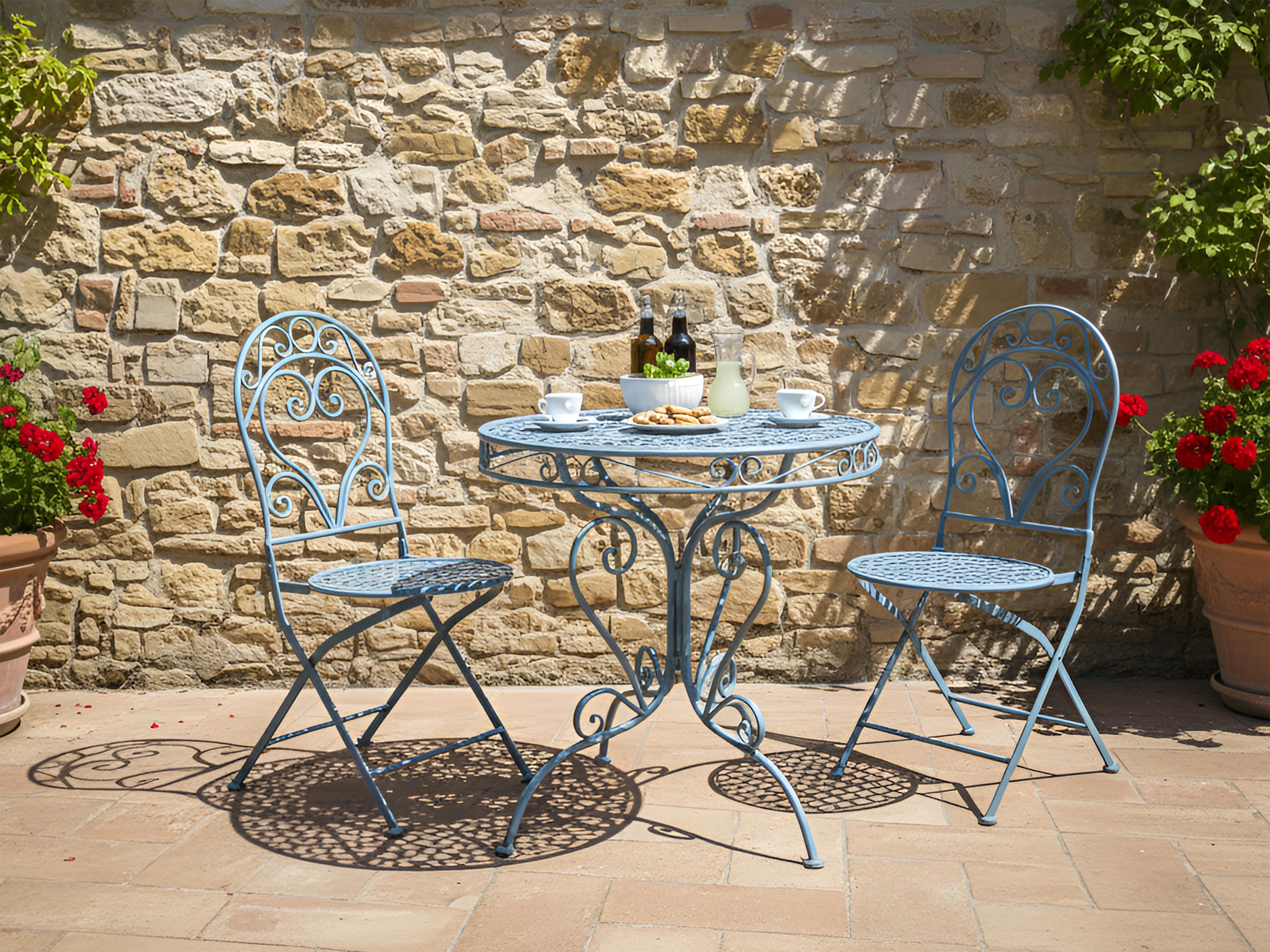 Bistroset ALBINIA Metaal Blauw